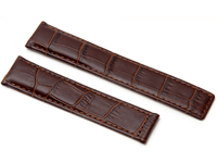 Brown Crocodlie Leather Watch Strap with orange stitching to fit Tag Heuer Watches